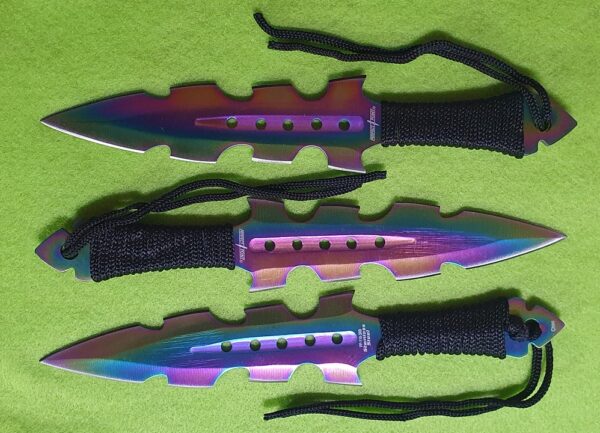 Rainbow Style Throwing Knives