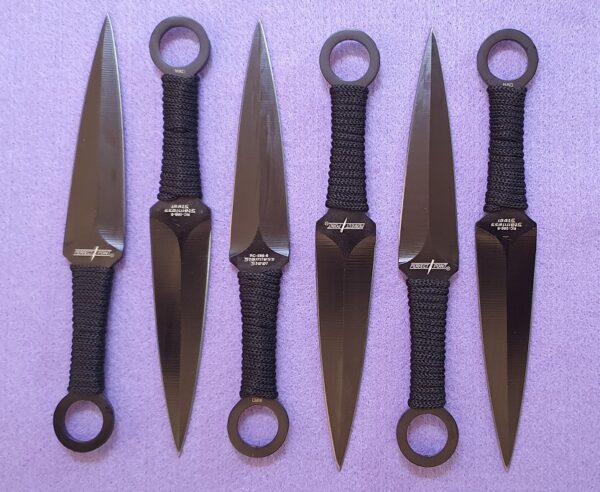 6 Black Kunai Set Throwing Knives